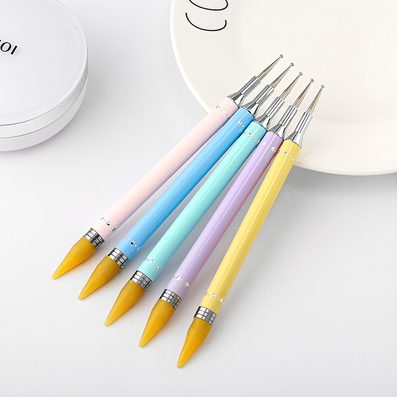 Diamond Embroidery Double Head Point Drill Pen Dot Painting Point Pen Nail Art Rhinestone Picker Wax Pencil Crystal Handle Tool Pluma Perforadora