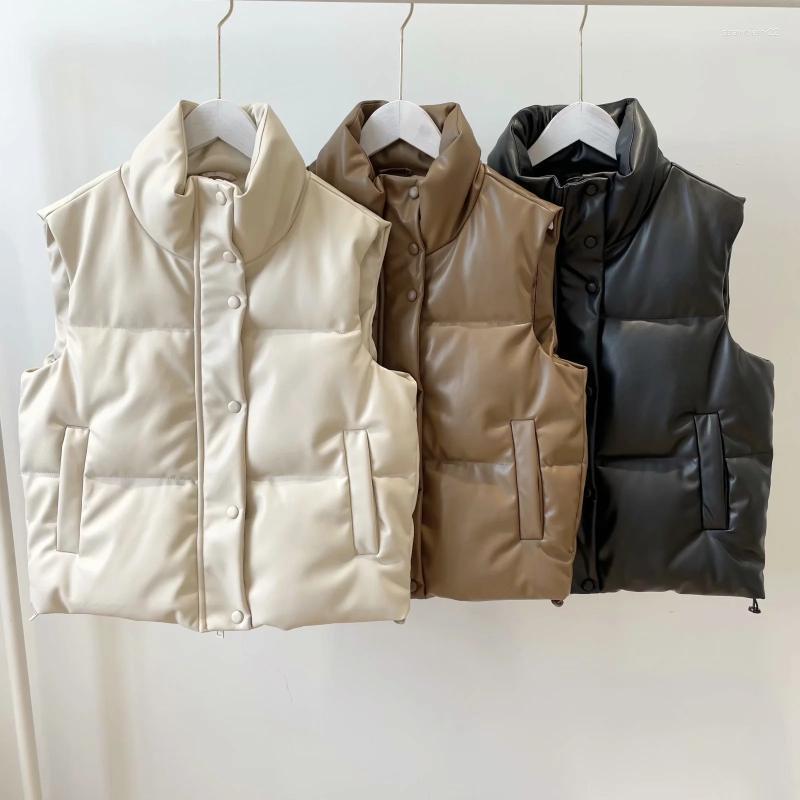 Women's Vests Black Stand Collar Women Fashion Zipper PU Leather Coats Elegant Autumn Winter Short Female Ladies Stra22, Beige
Women's Vests Black Stand Collar Women Fashion Zipper PU Leather Coats Elegant Autumn Winter Short Female Ladies Stra22, Beige