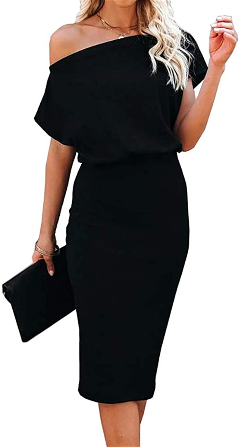 Women' Tops & Tees off-the-shoulder short sleeve ribbed casual party tight mid - long dress, Photo color
Women' Tops & Tees off-the-shoulder short sleeve ribbed casual party tight mid - long dress, Photo color