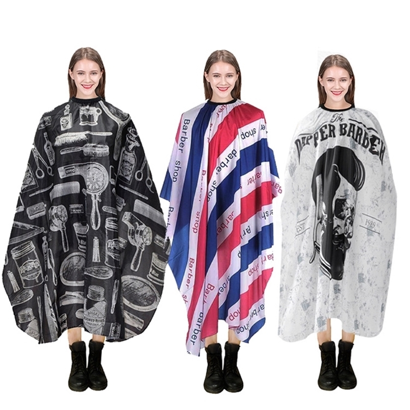 Barber Shop Stripe Coat Hairdressing Salon Apron Haircut Tarpaulin Cloak Clean Hair Cutting Cloak Hairdressing barber Accessorie 220621