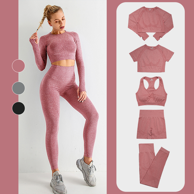 2 5 PCS Seamless Women Yoga Set Workout Sportswear Gym Clothing Fitness Long Sleeve Crop Top High Waist Leggings Sports Suits 220810, Bra shorts red
2 5 PCS Seamless Women Yoga Set Workout Sportswear Gym Clothing Fitness Long Sleeve Crop Top High Waist Leggings Sports Suits 220810, Bra shorts red