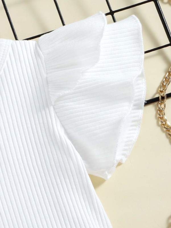 Toddler Girls Ruffle Trim Top & Belted Skirt SHE