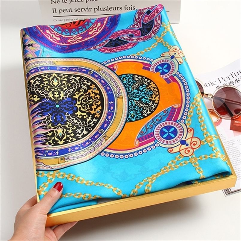 100% Natural Silk Square Scarf Women Luxury Designer Print Satin Head Scarf Large Bandana Pure Silk Scarf Echarpe Femme 88x88cm 220817
100% Natural Silk Square Scarf Women Luxury Designer Print Satin Head Scarf Large Bandana Pure Silk Scarf Echarpe Femme 88x88cm 220817