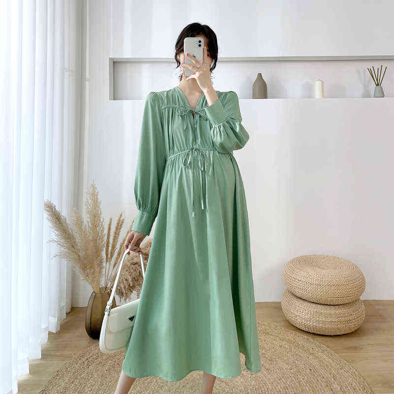 2022 Spring Korean Fashion Thin Cotton Maternity Long Dress Elegant Chic Ins A Line Slim Loose Clothes for Pregnant Women G220418, Green
2022 Spring Korean Fashion Thin Cotton Maternity Long Dress Elegant Chic Ins A Line Slim Loose Clothes for Pregnant Women G220418, Green