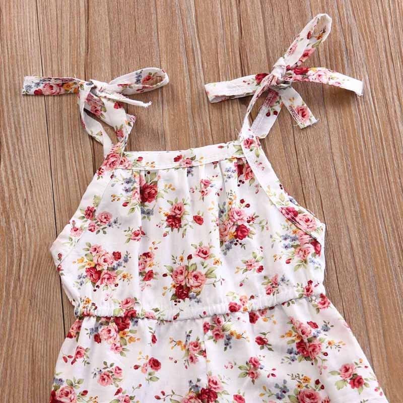 Wholesale born Infant Baby Girl Floral Print Romper Sleeveless Jumpsuit Outfits Sunsuit Toddler Girl Summer Clothes 220707