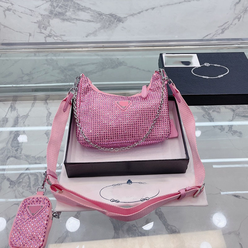 5A quality Rhinestone Hobo Bag Women Mini Nylon Bags 9 Colors Handbags Pink Chain Designer Crossbody Shoulder Bags Purse Hobos Adjustable Wide Strap Pouch Wallets, Box
5A quality Rhinestone Hobo Bag Women Mini Nylon Bags 9 Colors Handbags Pink Chain Designer Crossbody Shoulder Bags Purse Hobos Adjustable Wide Strap Pouch Wallets, Box
