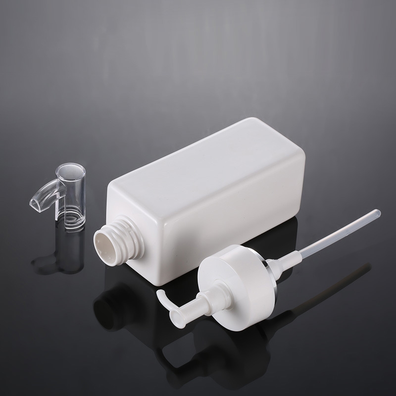 White PET Square Lotion Pump Bottles Alcohol Gel Disinfectant Shampoo Hand Sanitizer Bottle 100ml 200ml 300ml 500ml Cosmetic Sub-Packing Plastic Bottl