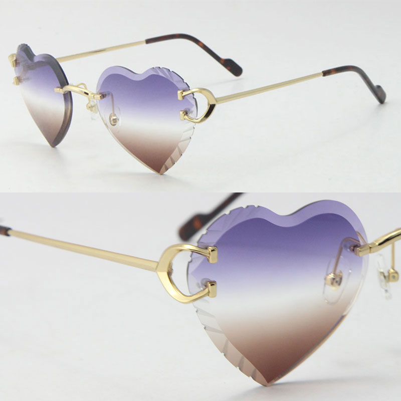 New Designer Sunglasses Womens C Decoration Metal Rimless Fashion Sun glasses Pairings Shoes bags Dia Cut Lens Angled iangle Lenses Man Woman Frames