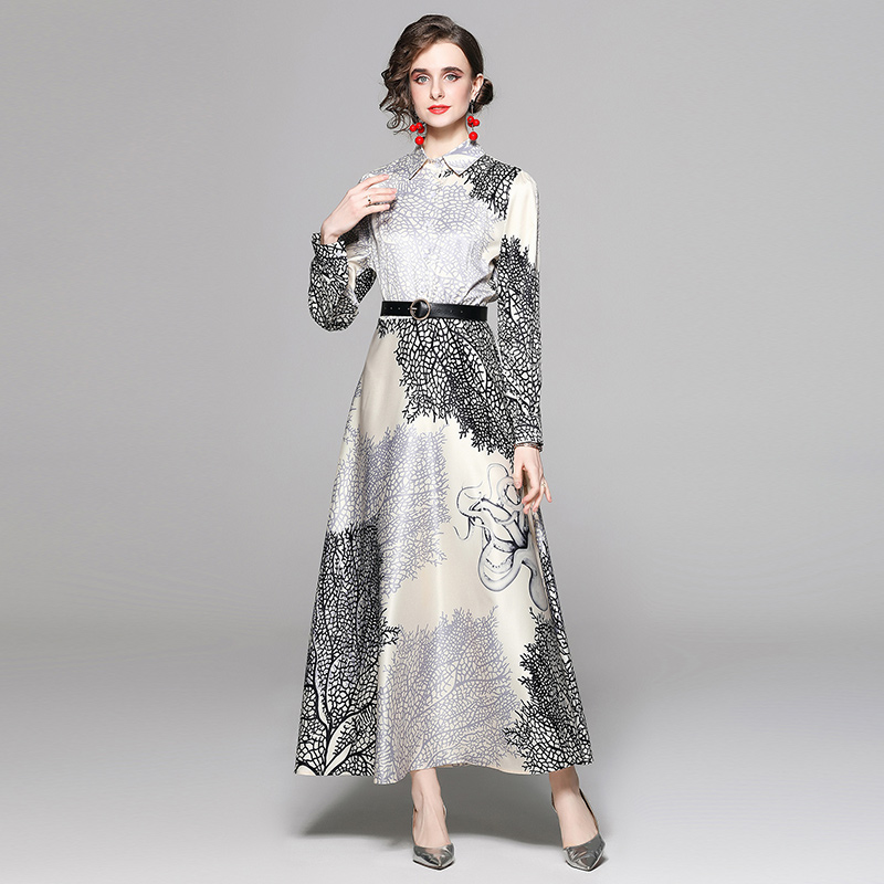 Spring Autumn Print Women Designer Dress Long Sleeve 2022 Paris Runway Elegant Prom Slim A-Line Pleated Shirt Dresses Classic Casual Sweet Maxi Party Frock With Belt
Spring Autumn Print Women Designer Dress Long Sleeve 2022 Paris Runway Elegant Prom Slim A-Line Pleated Shirt Dresses Classic Casual Sweet Maxi Party Frock With Belt