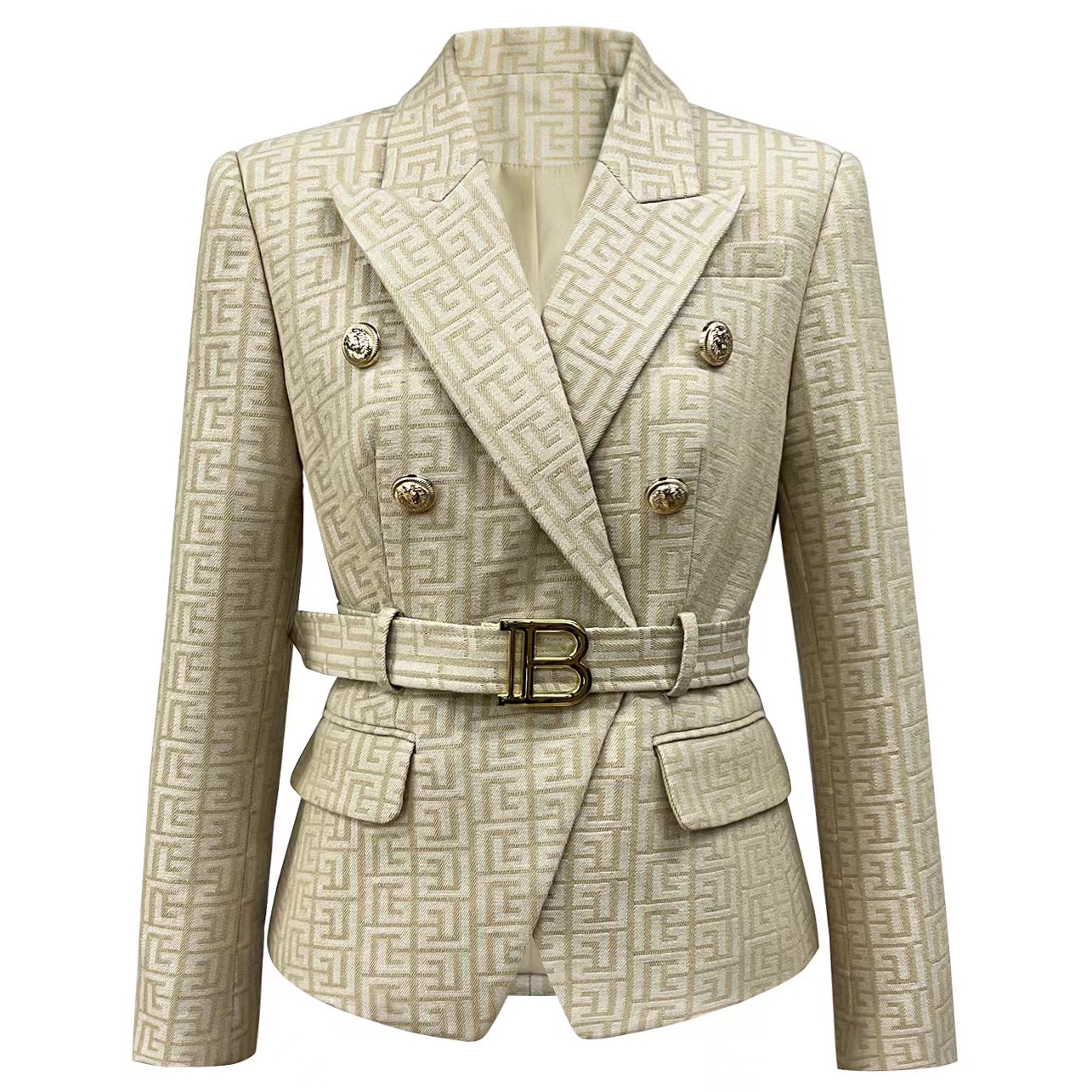 B071 Womens designer Suits Blazers Tide Brand High-Quality Retro Fashion designer Presbyopic Maze Series Jacket Lion Double-Breasted Slim Plus Size Women's Clothing, Khaki
B071 Womens designer Suits Blazers Tide Brand High-Quality Retro Fashion designer Presbyopic Maze Series Jacket Lion Double-Breasted Slim Plus Size Women's Clothing, Khaki