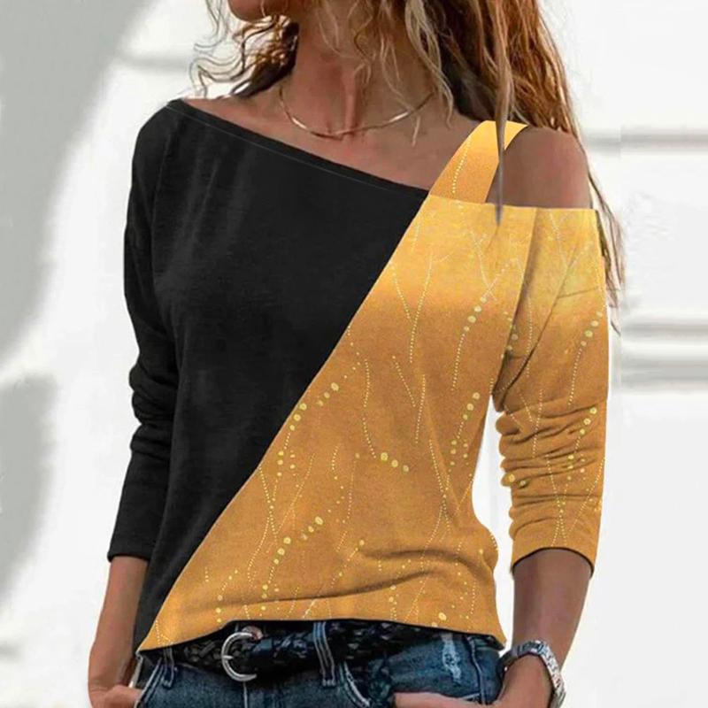 Women' Blouses & Shirts Sequined Tops Shirt Women Blouse 2022 Autumn Causal Offioce Skew Collar Patchwork Tees Long Sleeve Pullover Blusas, Yellow
Women' Blouses & Shirts Sequined Tops Shirt Women Blouse 2022 Autumn Causal Offioce Skew Collar Patchwork Tees Long Sleeve Pullover Blusas, Yellow