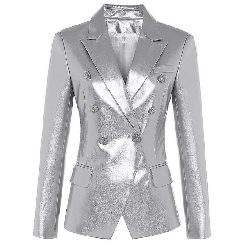 DEAT Autumn Winter Silver Double Breasted Button Outerwear Faux Leather Jacket Women Slim Blazer MG533 201030
DEAT Autumn Winter Silver Double Breasted Button Outerwear Faux Leather Jacket Women Slim Blazer MG533 201030