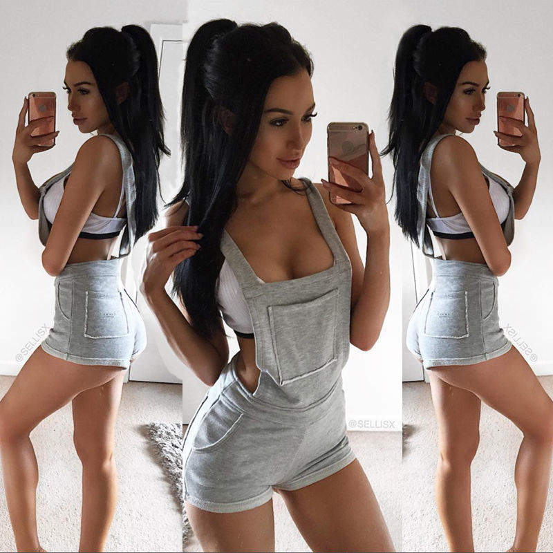 Summer Women Ladies High Waist Suspender Pants Shorts Casual Bib Short Pant Trousers Overalls Romper 220602