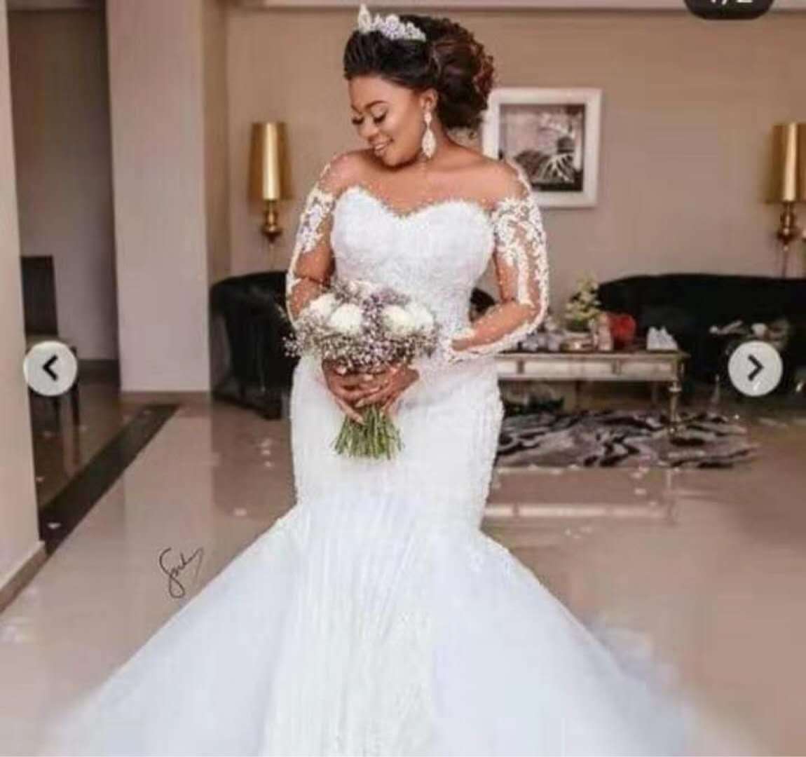 2023 Plus Size Mermaid Wedding Dresses Lace Organza Ruffled Long Sleeves Vestido De Noiva Romantic Custom Size wear