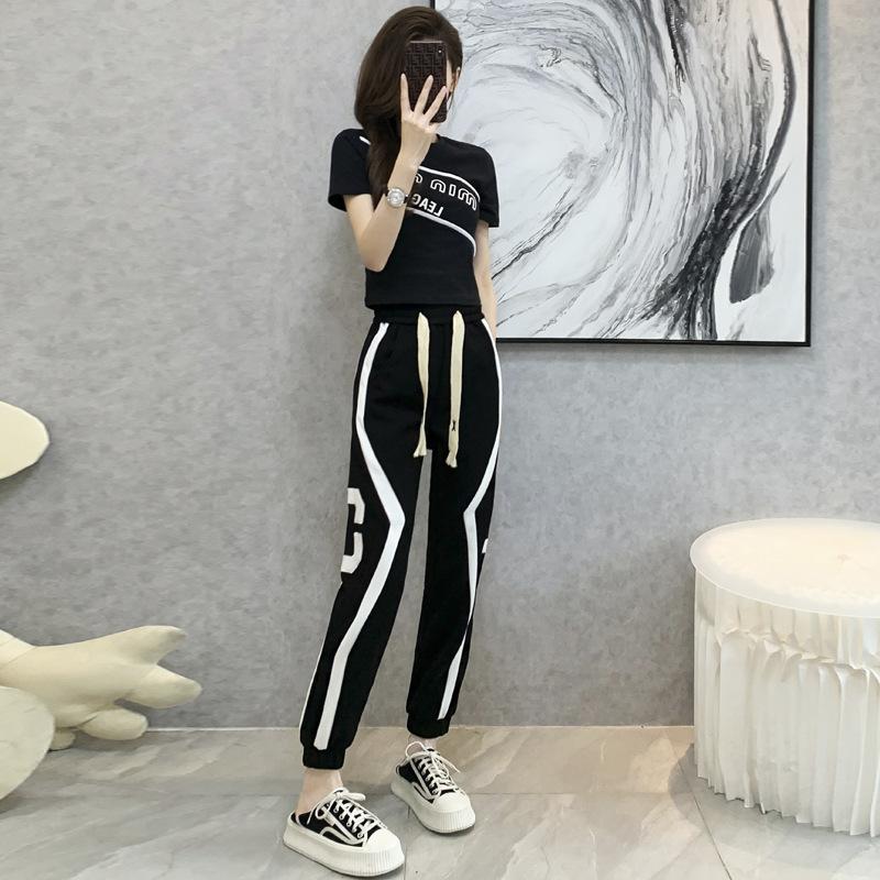 Women's T-Shirt Ladies Sport Wear 2 Piece Suit Set Slim Fit Jersey Cotton Short Sleeve Top And French Terry Trousers Outdoor Casual FashionW, T-shirt trousers
Women's T-Shirt Ladies Sport Wear 2 Piece Suit Set Slim Fit Jersey Cotton Short Sleeve Top And French Terry Trousers Outdoor Casual FashionW, T-shirt trousers