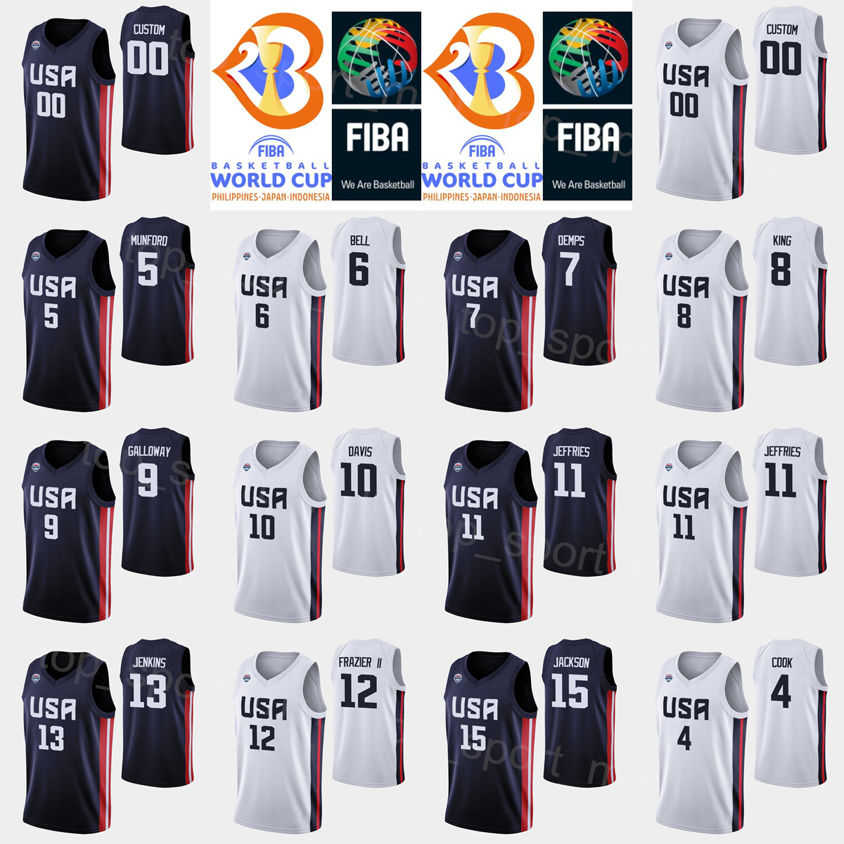 Screen Print 2023 FIBA World Cup US Basketball 12 Michael Frazier II Jersey 11 DaQuan Jeffries 6 Bell 14 Eric Mika 10 William Davis 8 George King 7 Cody Demps Team Color, White
Screen Print 2023 FIBA World Cup US Basketball 12 Michael Frazier II Jersey 11 DaQuan Jeffries 6 Bell 14 Eric Mika 10 William Davis 8 George King 7 Cody Demps Team Color, White