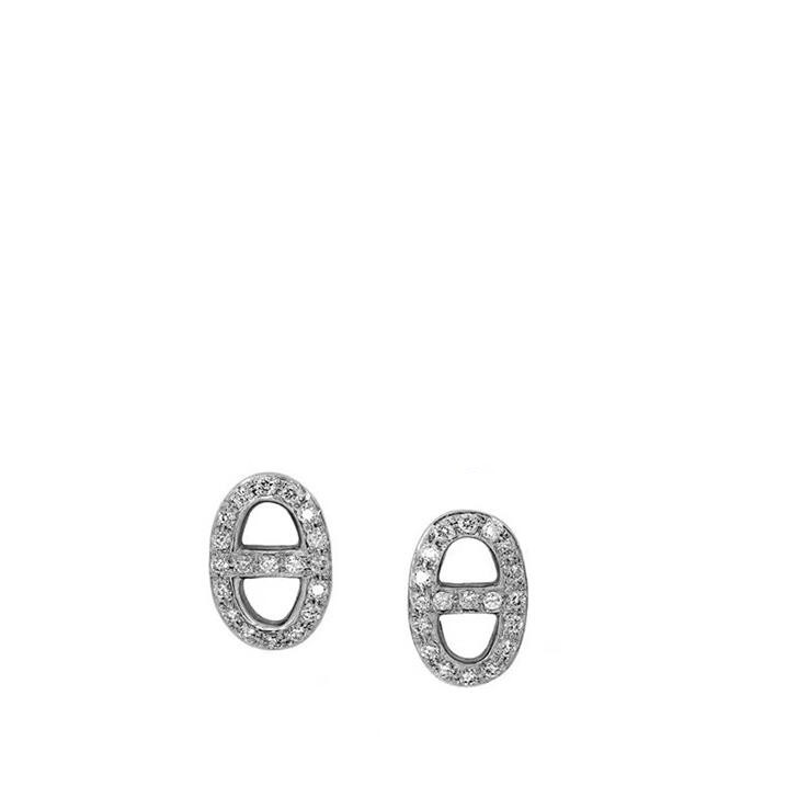 Ins Stud Earring Simple Fashion Jewelry 925 Sterling Silver Pave White Sapphire CZ Diamond Party Popular Pig Nose Women Wedding Earring For Lover Gift