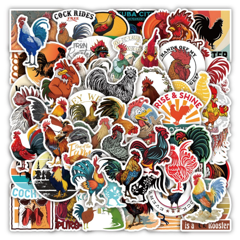 50Pcs Rooster stickers chanticleer sticker cock graffiti Stickers for DIY Luggage Laptop Skateboard Motorcycle Bicycle Decals Wholesale, Multi colors
50Pcs Rooster stickers chanticleer sticker cock graffiti Stickers for DIY Luggage Laptop Skateboard Motorcycle Bicycle Decals Wholesale, Multi colors