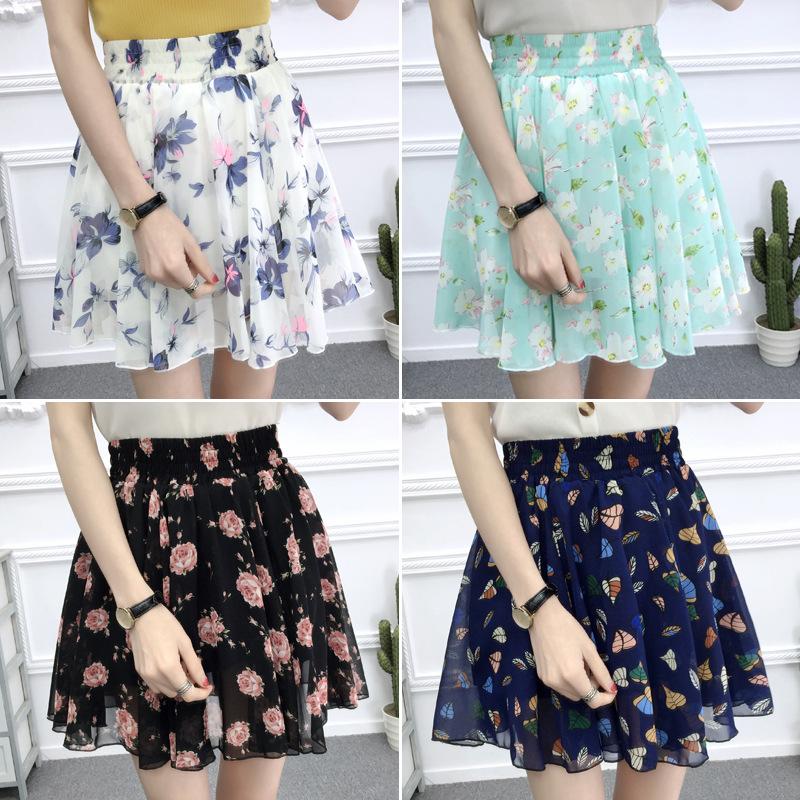 Skirts Colors Women's Skirt Summer High Waist Printed Chiffon Pleated Floral Short Safety One Word Mini SkirtSkirts, Black
Skirts Colors Women's Skirt Summer High Waist Printed Chiffon Pleated Floral Short Safety One Word Mini SkirtSkirts, Black
