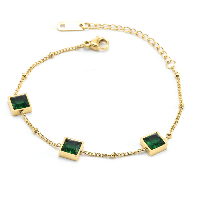 Emerald Gemstone Pendant Necklace Bracelet Engagement Jewelry for Women Gift