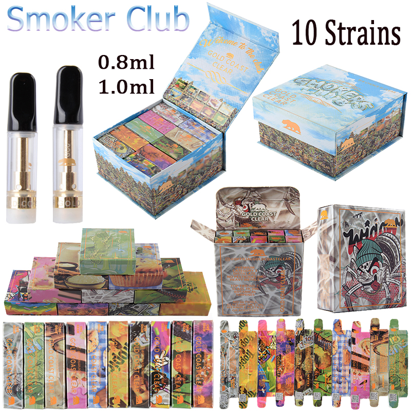 10 Strains New Atomizers Gold Coast Clear Smokers Club Empty Vape Cartridges Packaging 0.8ml 1ml Ceramic Carts 510 Thread Glass Thick Oil Vaporizer For E Cigarettes
10 Strains New Atomizers Gold Coast Clear Smokers Club Empty Vape Cartridges Packaging 0.8ml 1ml Ceramic Carts 510 Thread Glass Thick Oil Vaporizer For E Cigarettes