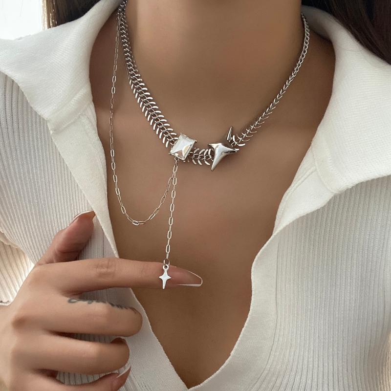 Chains Punk Sweet Cool Girl Crystal Star Charm Chain Necklace For Women Hip Hop Silver Color Necklaces Fashion Party JewelryChains
Chains Punk Sweet Cool Girl Crystal Star Charm Chain Necklace For Women Hip Hop Silver Color Necklaces Fashion Party JewelryChains
