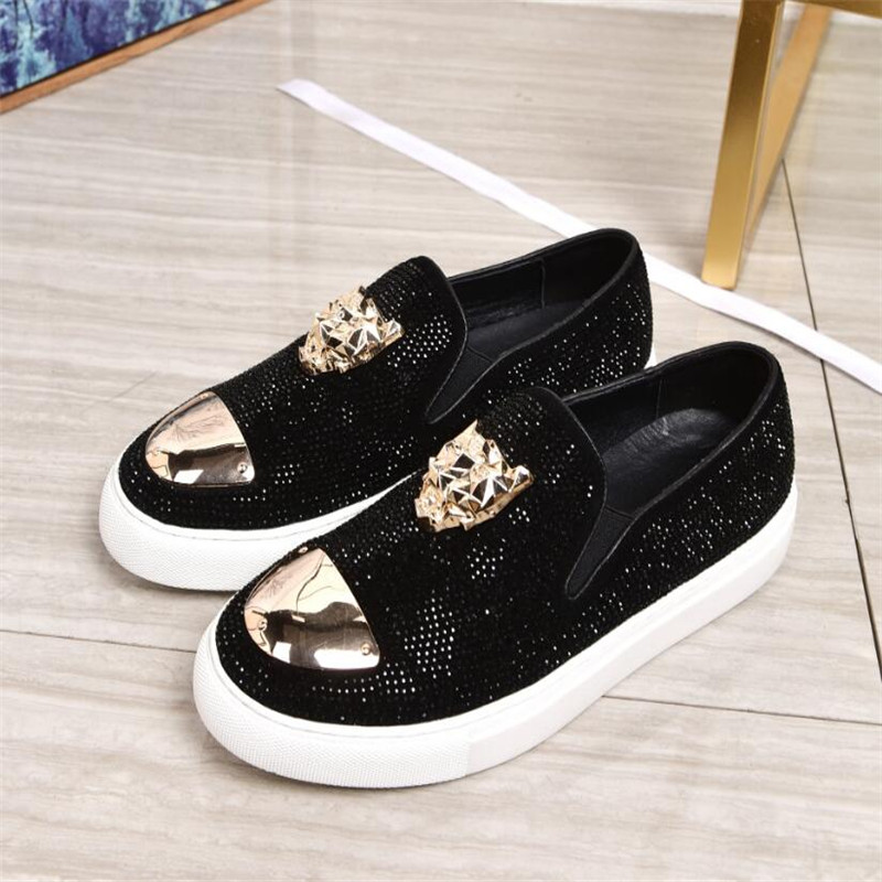 New Dandelion Spikes Flat Leather Shoes Rhinestone Fashion Men embroidery Loafer Dress Shoe Smoking Slipper Casual Diamond Shoes 37-44, Black
New Dandelion Spikes Flat Leather Shoes Rhinestone Fashion Men embroidery Loafer Dress Shoe Smoking Slipper Casual Diamond Shoes 37-44, Black