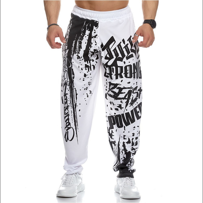 Jogging Men Polyester Soft Bodybuilding Joggers Sweatpants Harem Long Trousers Fitness Sport Training Pants 220630