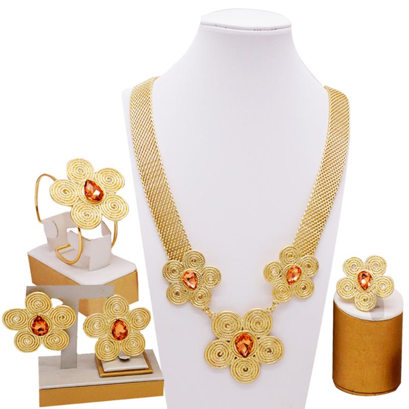 Earrings & Necklace Dubai Real Gold Zircon Jewelry Set High Quality Ladies Wedding Party EarringsEarrings, As pic
Earrings & Necklace Dubai Real Gold Zircon Jewelry Set High Quality Ladies Wedding Party EarringsEarrings, As pic