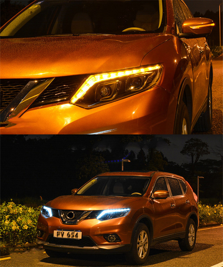 All LED Lights For Nissan X-trail LED Headlight 20 14-17 DRL Turn Signal High Beam Angel Eye Projector Lens