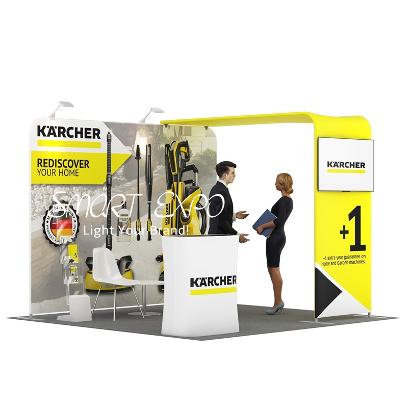 10x10 Trade Show Booth Exhibition Stands Advertising Display with Frame Kits Custom Printed Graphics Carry Bag