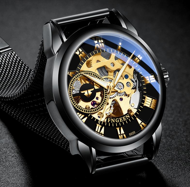 Wristwatches 2022 Fashion FNGEEN Men Automatic Mechanical Watch Stainless Steel Skeleton Business Wristwatch Relogio Masculino, Brown white
Wristwatches 2022 Fashion FNGEEN Men Automatic Mechanical Watch Stainless Steel Skeleton Business Wristwatch Relogio Masculino, Brown white
