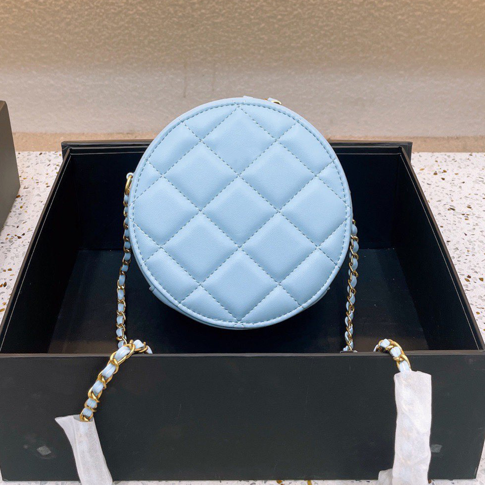 Luxury Metal Ball Round Cake Bag Girls Candy Color Leather Quilted Classic Gold Hardware Chain Adjuster Zipper Shoulder Crossbody Designer, Box
Luxury Metal Ball Round Cake Bag Girls Candy Color Leather Quilted Classic Gold Hardware Chain Adjuster Zipper Shoulder Crossbody Designer, Box