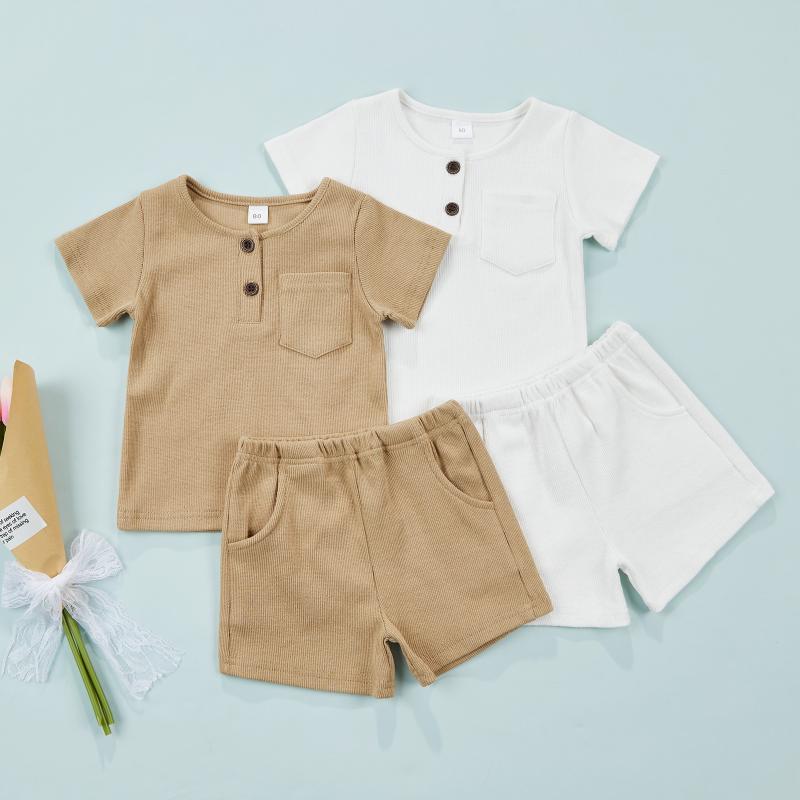 Clothing Sets Children Kid Boy Casual Summer Clothes Suits Solid Color Short-sleeved Round Neck Button Tops Elastic Waist Shorts 2pcsClothin, Khaki
Clothing Sets Children Kid Boy Casual Summer Clothes Suits Solid Color Short-sleeved Round Neck Button Tops Elastic Waist Shorts 2pcsClothin, Khaki