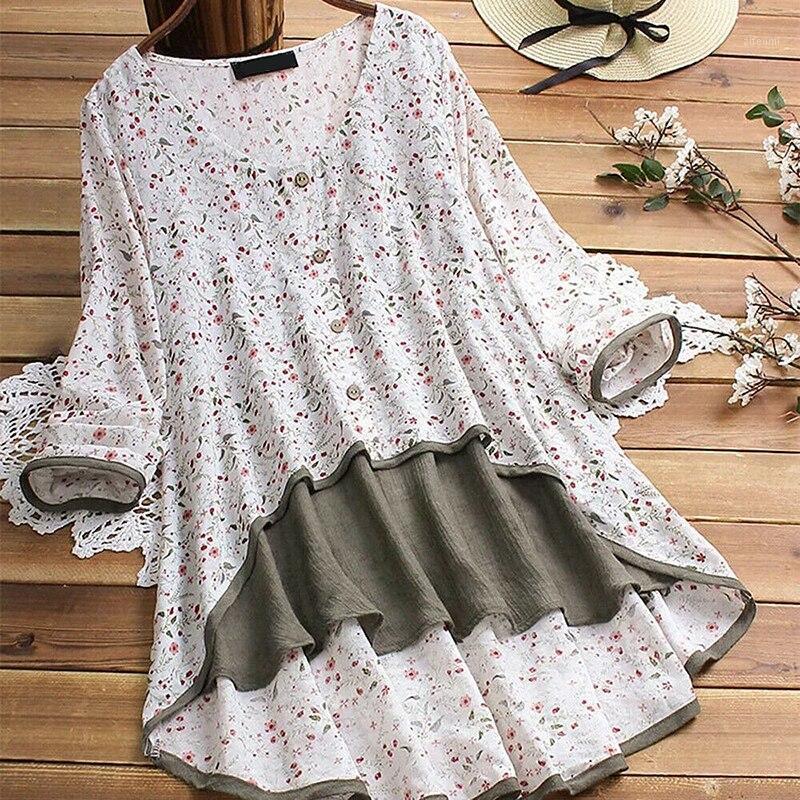 Plus Size Blouse Floral Print Women Casual Long Sleeve Loose Tunic Tops Printed Patchwork Shirts Femme Blusas M-5XL Women's Blouses &, Black
Plus Size Blouse Floral Print Women Casual Long Sleeve Loose Tunic Tops Printed Patchwork Shirts Femme Blusas M-5XL Women's Blouses &, Black
