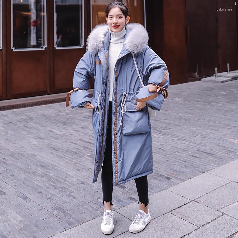 Women' Down & Parkas Coat Female 2022 Winter 90% White Duck Hooded Fur Collar Fashion Korean Long Loose High Quality Jacket YY1 Luci22, Haze blue
Women' Down & Parkas Coat Female 2022 Winter 90% White Duck Hooded Fur Collar Fashion Korean Long Loose High Quality Jacket YY1 Luci22, Haze blue