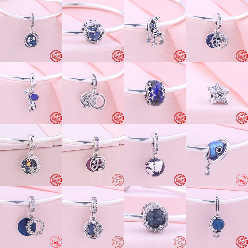 925 Sterling Silver Dangle Charm Blue Planet Stars Moon Pendant Clip Space Journey Beads Bead Fit Pandora Charms Bracelet DIY Jewelry Accessories
925 Sterling Silver Dangle Charm Blue Planet Stars Moon Pendant Clip Space Journey Beads Bead Fit Pandora Charms Bracelet DIY Jewelry Accessories
