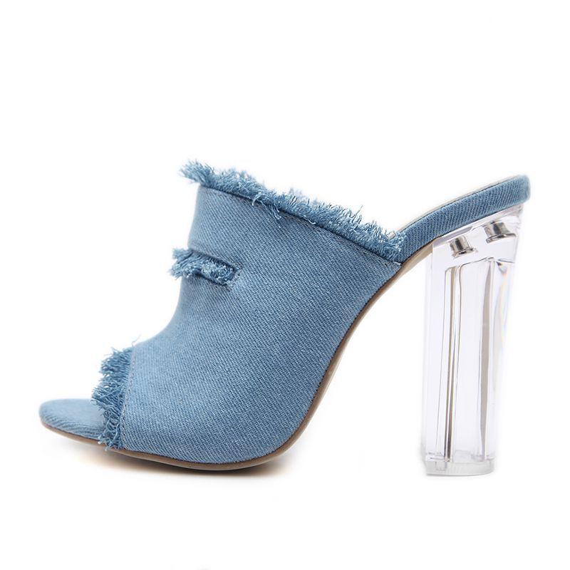 Slippers 2022 Women High Heels Shoes Summer Open Toe Denim Mules Fashion Female Outside Party, Black
Slippers 2022 Women High Heels Shoes Summer Open Toe Denim Mules Fashion Female Outside Party, Black