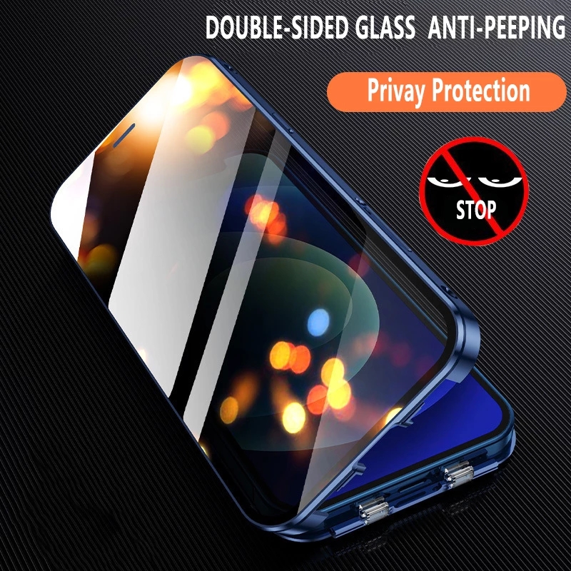 Luxury Anti Peep Magnetic Phone Cases For iPhone 14 13 12 Mini 11 Pro XS Max SE2 XR X 8 7 6S Plus Double Glass Metal Privacy Protect Cover, Red
Luxury Anti Peep Magnetic Phone Cases For iPhone 14 13 12 Mini 11 Pro XS Max SE2 XR X 8 7 6S Plus Double Glass Metal Privacy Protect Cover, Red