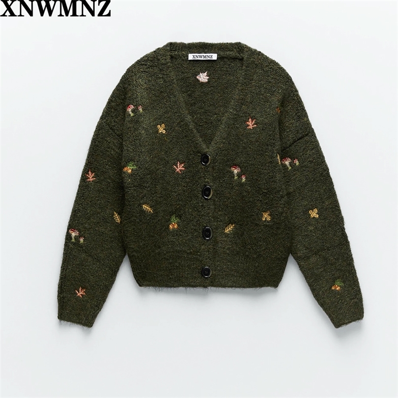 XNWMNZ Za women Vintage knit cardigan with embroidery Long sleeves V-neck ribbed trims Cardigan Female Elegant sweater Outerwear 210204, Green
XNWMNZ Za women Vintage knit cardigan with embroidery Long sleeves V-neck ribbed trims Cardigan Female Elegant sweater Outerwear 210204, Green