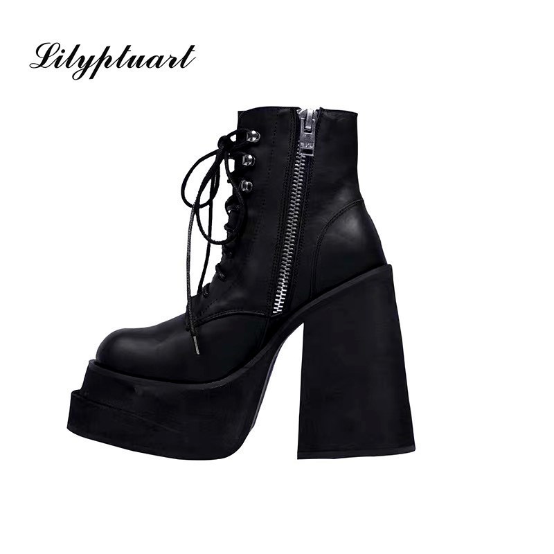European and American Fashion Round Toe Zipper Women's Shoes Super High Thick Heel Leather Ankle Boots Womens Platform Heels 220813, Black1 plus velvet
European and American Fashion Round Toe Zipper Women's Shoes Super High Thick Heel Leather Ankle Boots Womens Platform Heels 220813, Black1 plus velvet