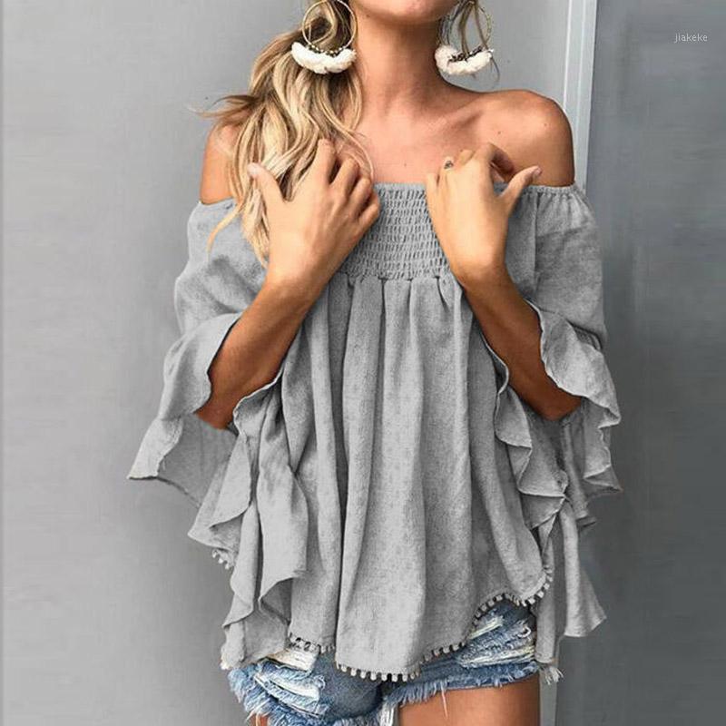 Women' Blouses & Shirts Ladies Sexy Slash Neck Solid Women Elegant Batwing Half Sleeve Loose Pullover Tops Summer Fashion Female Shirt Blus, 02 gray
Women' Blouses & Shirts Ladies Sexy Slash Neck Solid Women Elegant Batwing Half Sleeve Loose Pullover Tops Summer Fashion Female Shirt Blus, 02 gray