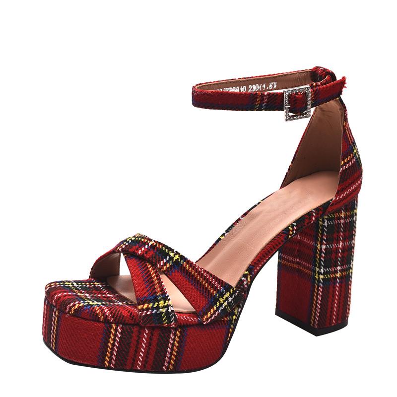 Sandals Womens Peep Toe Plaid Lattice Platform Block High Heel Shoes Slingbacks Plus Size British Styles 2022, Black
Sandals Womens Peep Toe Plaid Lattice Platform Block High Heel Shoes Slingbacks Plus Size British Styles 2022, Black