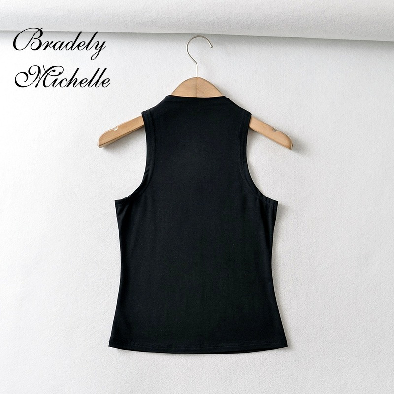 BRADELY MICHELLE Summer Arrival Women Solid Color Causal Sexy Croped-Top Sleeveless Tank Streetwear 220316