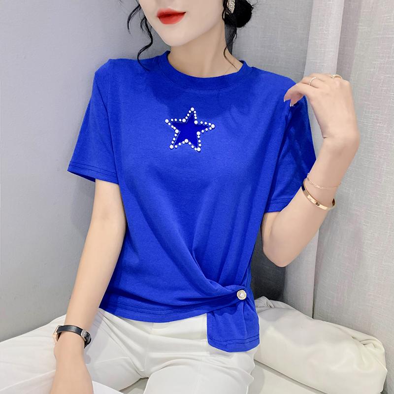 Women' T-Shirt Women' Summer Irregular Split O-neck Diamonds Short Sleeve Tees European Clothes Bottoming Shirt 2022 Women TopsWomen, Black
Women' T-Shirt Women' Summer Irregular Split O-neck Diamonds Short Sleeve Tees European Clothes Bottoming Shirt 2022 Women TopsWomen, Black
