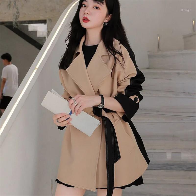 Women' Trench Coats British Style Vintage Hit The Color Stitching Women Khaki Short Plus Sashes Long Sleeve Autumn Female Windbreaker Outwe
Women' Trench Coats British Style Vintage Hit The Color Stitching Women Khaki Short Plus Sashes Long Sleeve Autumn Female Windbreaker Outwe
