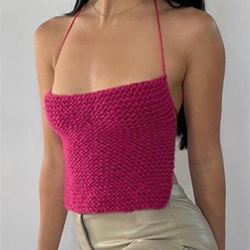 JacuqeLine Y2K Elegant Sleeveless Knitted Tank Top for Women Summer Sexy Backless Halter Camis Tops Party Club Clothes 220318, Rose red
JacuqeLine Y2K Elegant Sleeveless Knitted Tank Top for Women Summer Sexy Backless Halter Camis Tops Party Club Clothes 220318, Rose red