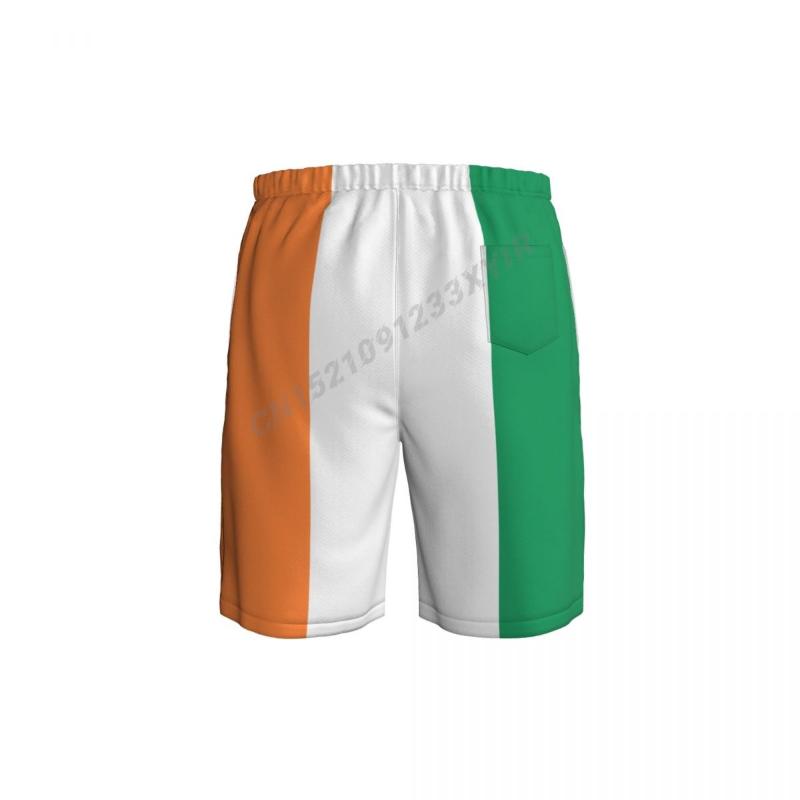 Men's Shorts Summer Men's Ireland Flag Beach Pants Surfing M-2XL Polyester Swimwear RunningMen's