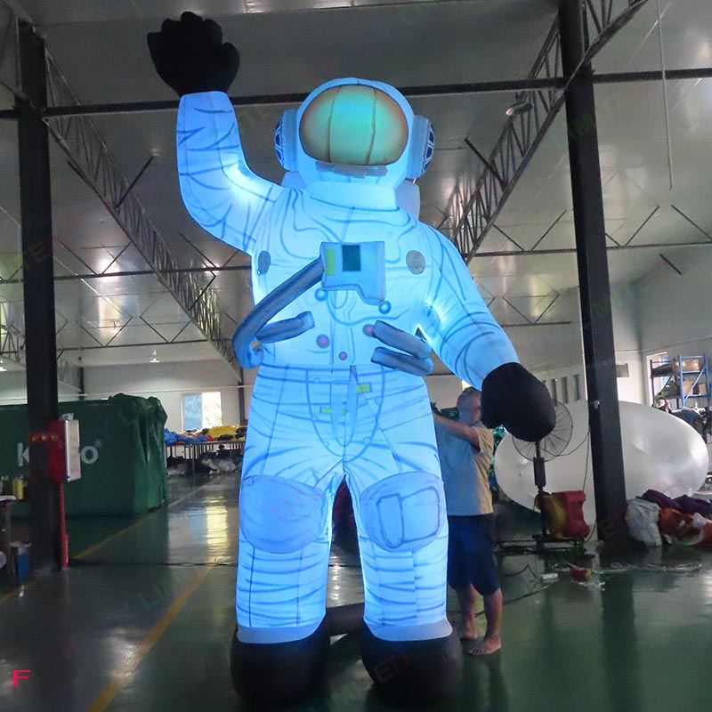 Outdoor Activities 6m 20ft advertising giant inflatable astronaut Spaceman cartoon air balloon with led light for sale
