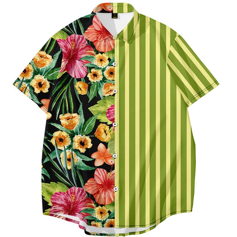 Men's Casual Shirts Creative Stripe Print Shirt Summer Lapel Comfortable Short Sleeve Plaid Big Size Printed Short-Sleeve TopMen's, Striped style 5
Men's Casual Shirts Creative Stripe Print Shirt Summer Lapel Comfortable Short Sleeve Plaid Big Size Printed Short-Sleeve TopMen's, Striped style 5